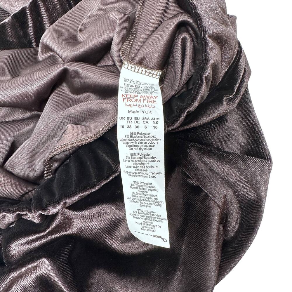 NWT Nasty Gal Velour Wide leg trouser size 6  Chocolate Brown - Picture 6 of 7